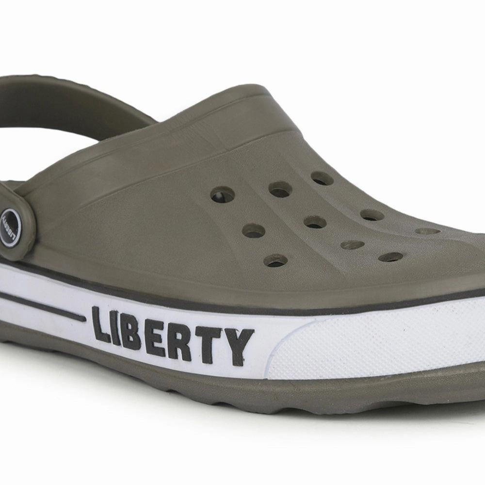 A-HA Olive Green Casual Slip-on Clogs For Men LITEWALK By Liberty
