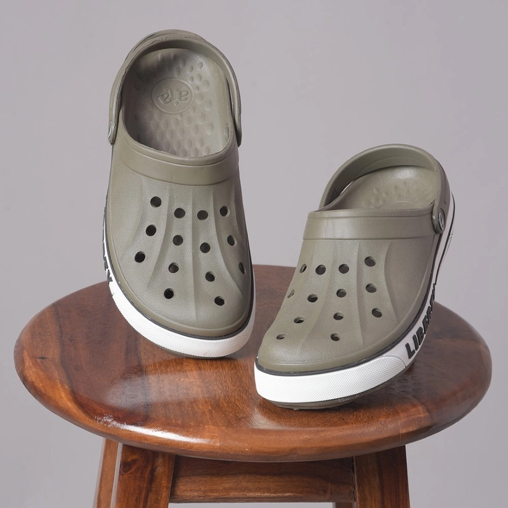 A-HA Olive Green Casual Slip-on Clogs For Men LITEWALK By Liberty