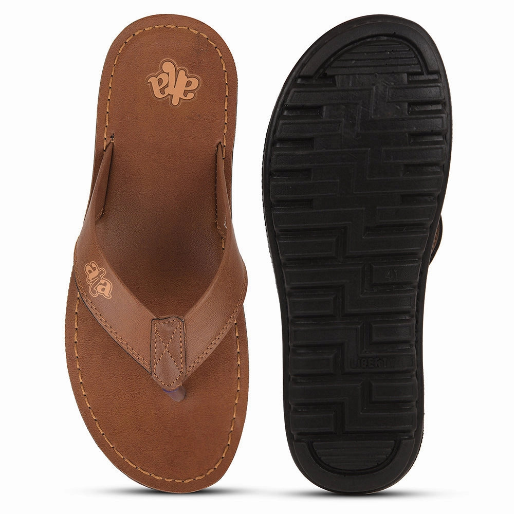 A-HA Tan Casual Slipper For Men 2137-51 By Liberty