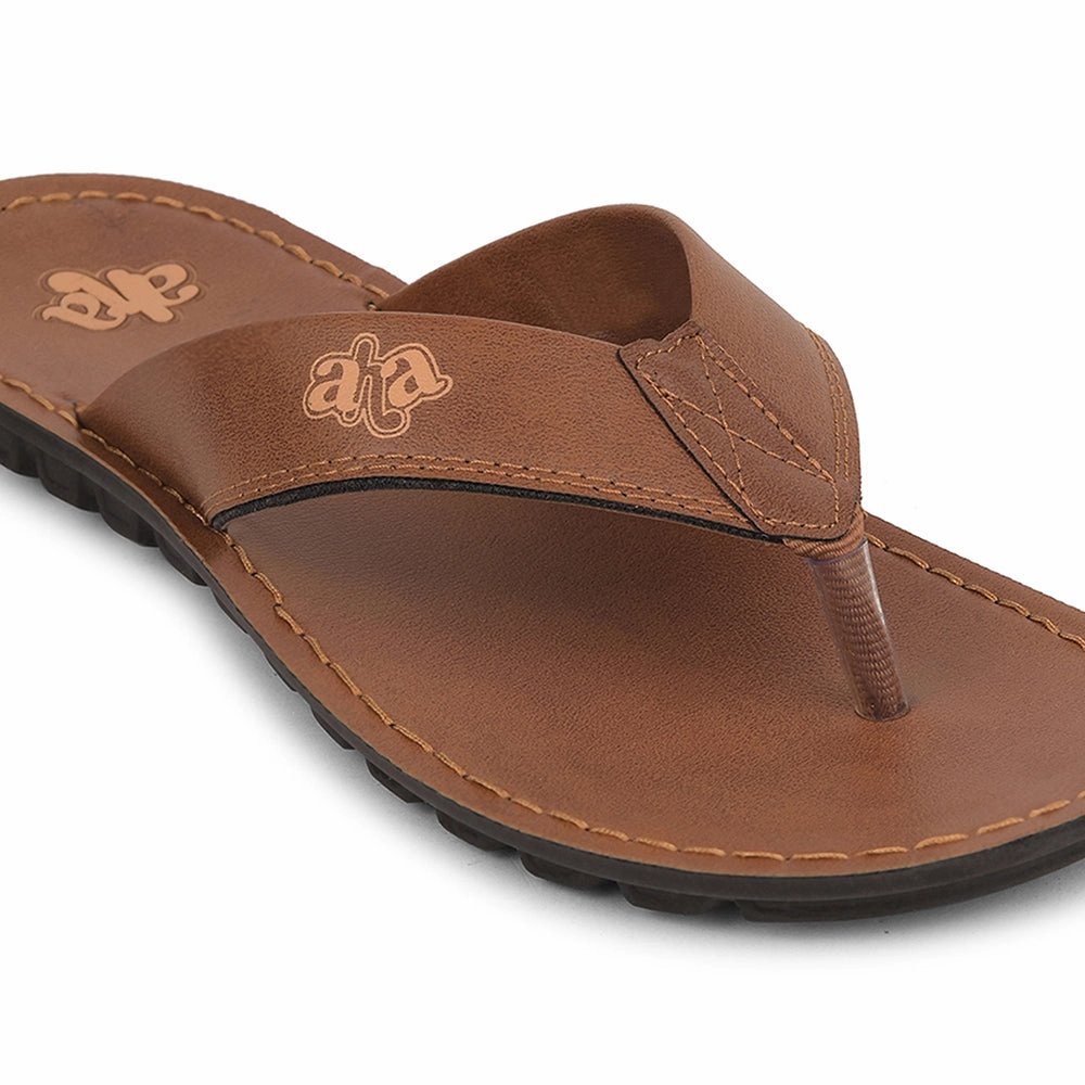 A-HA Tan Casual Slipper For Men 2137-51 By Liberty