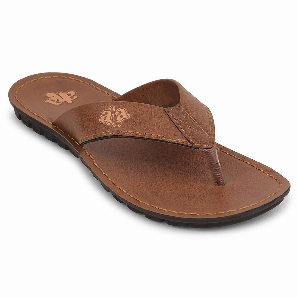 A-HA Tan Casual Slipper For Men 2137-51 By Liberty