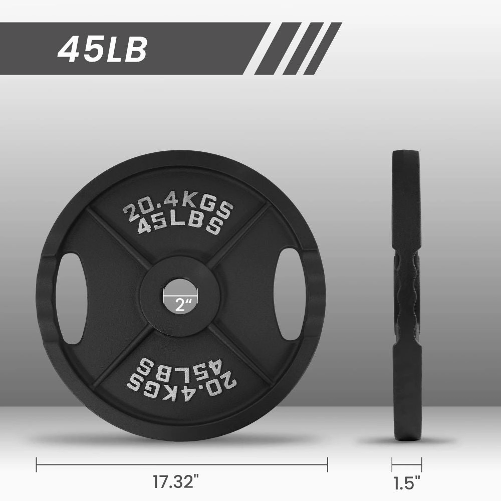 BalanceFrom Classic Cast Iron Weight Plates 45 lb Pair