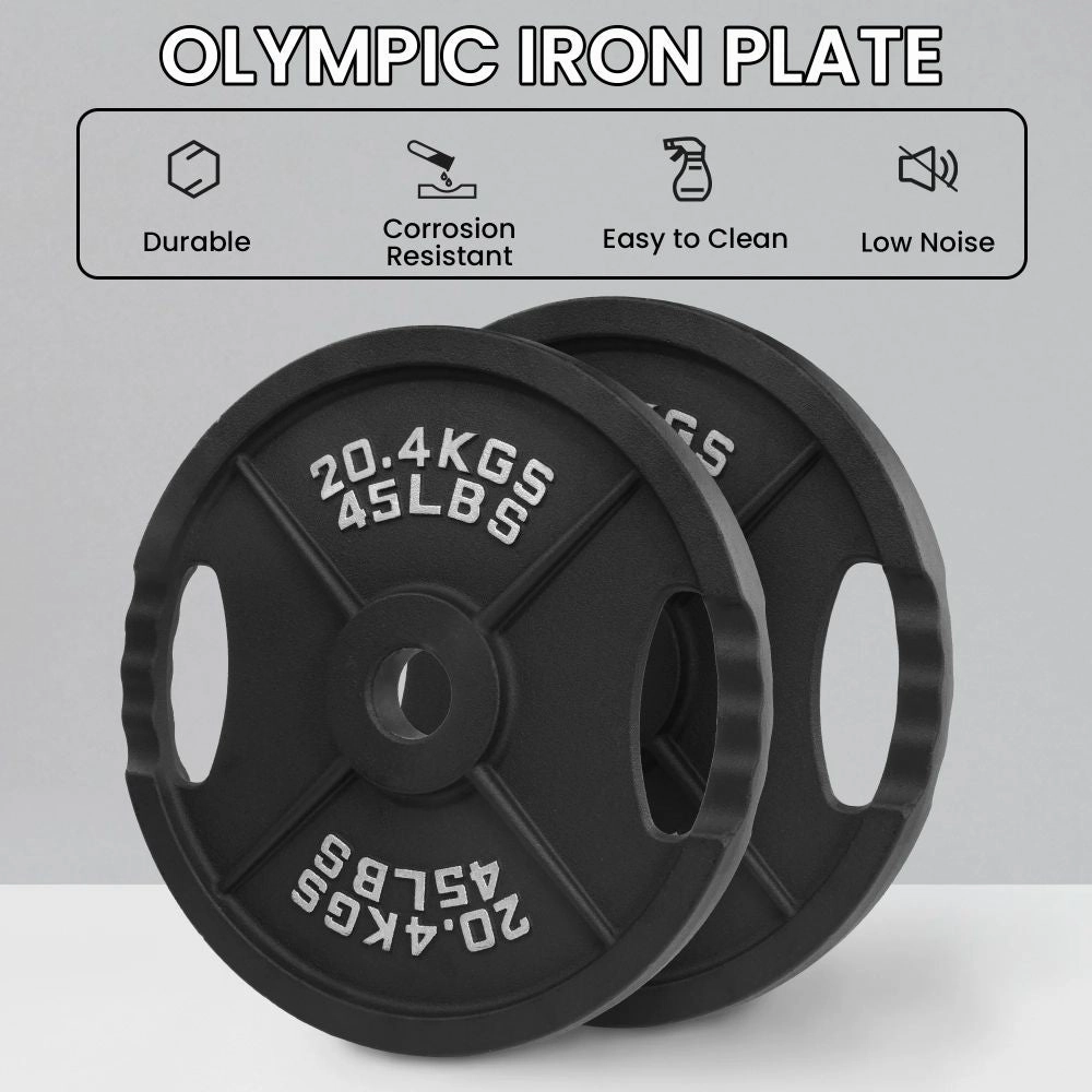 BalanceFrom Classic Cast Iron Weight Plates 45 lb Pair