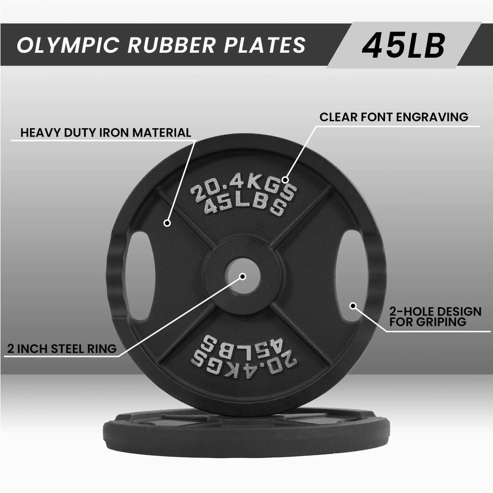 BalanceFrom Classic Cast Iron Weight Plates 45 lb Pair