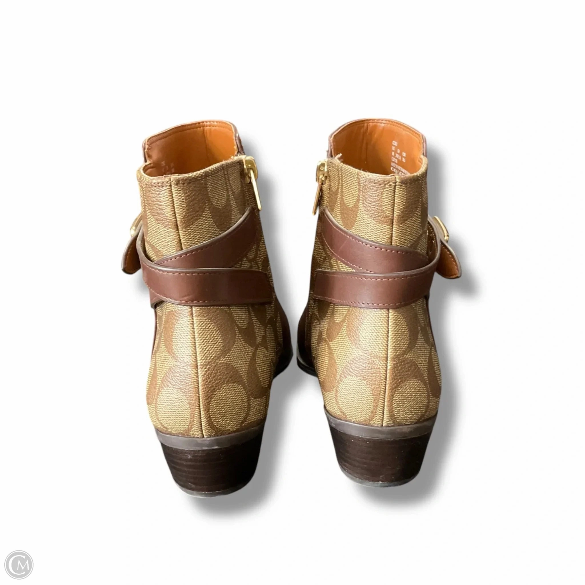 Boots Designer By Coach In Brown, Size: 9