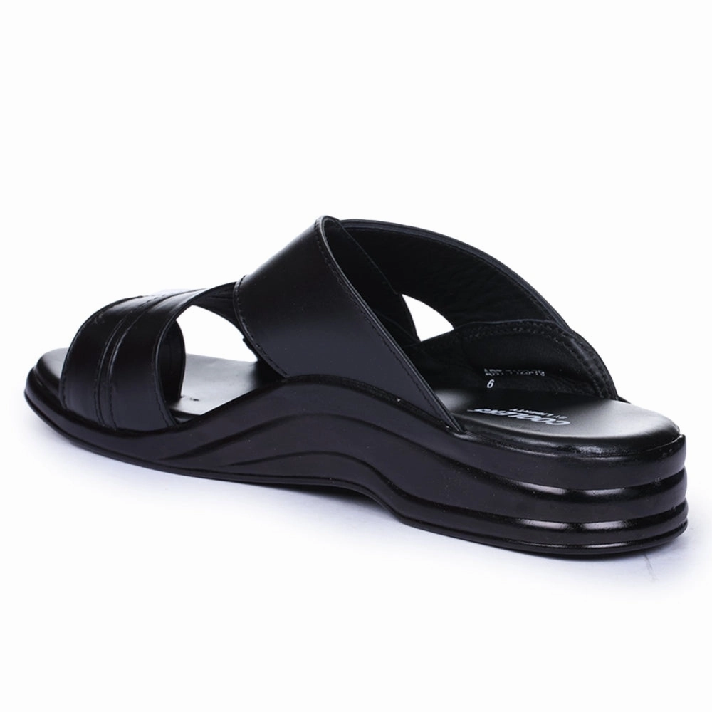 Coolers Casual Black Slippers For Men 7123-79 By Liberty
