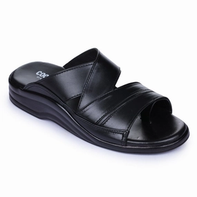 Coolers Casual Black Slippers For Men 7123-79 By Liberty