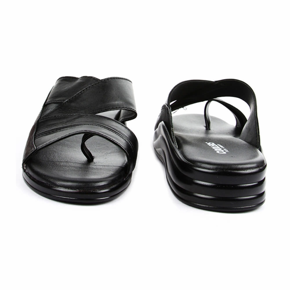 Coolers Casual Black Slippers For Men 7123-79 By Liberty