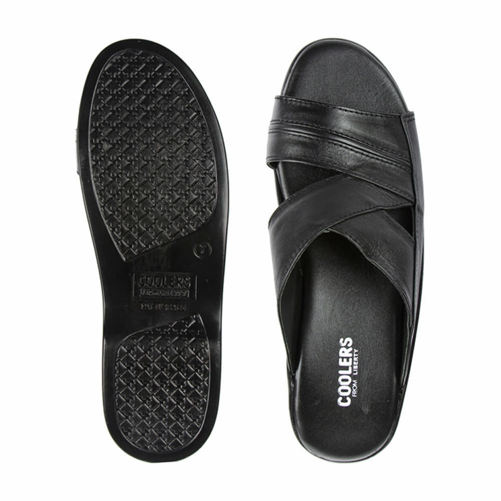 Coolers Casual Black Slippers For Men 7123-79 By Liberty
