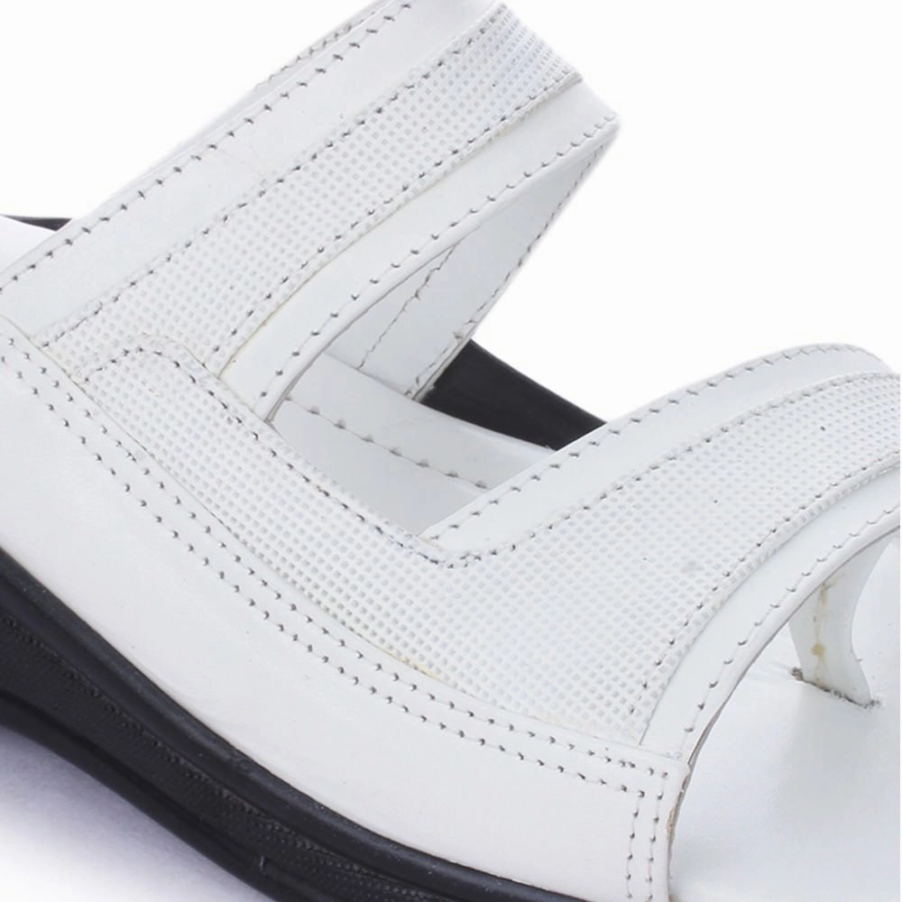 Coolers Casual White Slippers For Men 2050-01 By Liberty