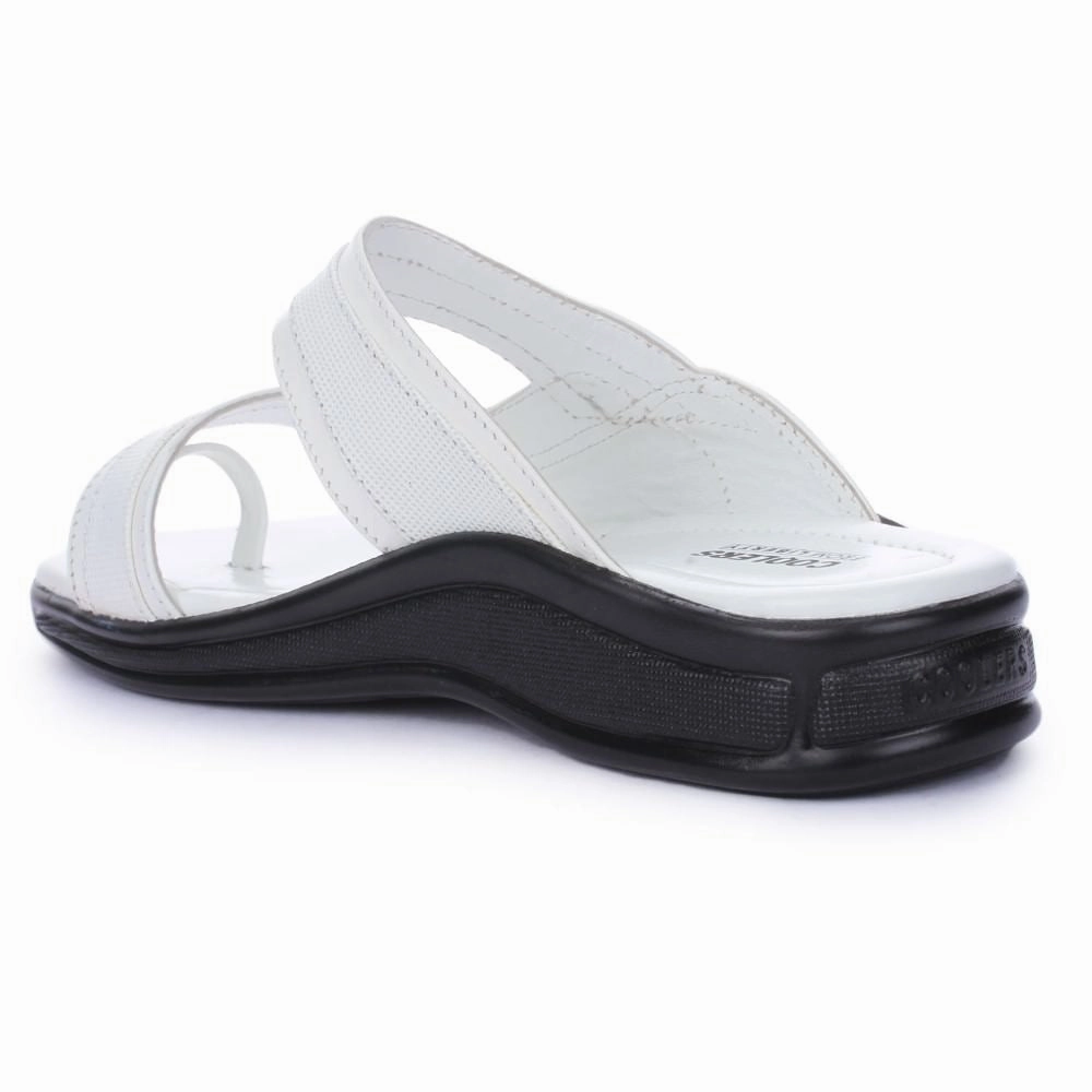 Coolers Casual White Slippers For Men 2050-01 By Liberty