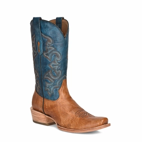 Corral A4378 Men's Brown & Blue Narrow Square Cowboy Boots