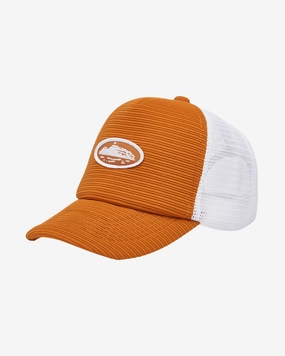 CORTEIZ SHORT PEAK SUNBURN ORANGE TRUCKER HAT