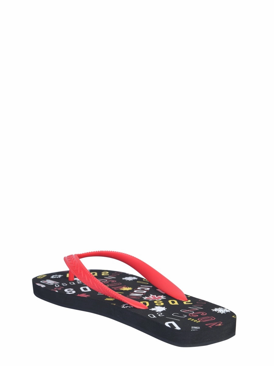 Dsquared2 Graphic Printed Flip-Flops