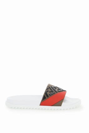 Fendi FF Motif Panelled Slides