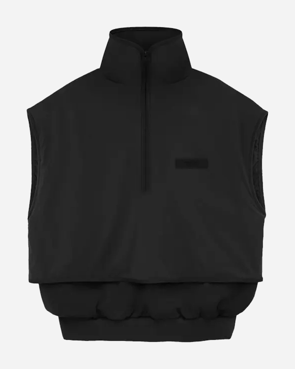FOG ESSENTIALS FW24 NYLON FLEECE MOCKNECK VEST JET BLACK / JET BLACK