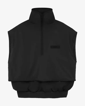 FOG ESSENTIALS FW24 NYLON FLEECE MOCKNECK VEST JET BLACK / JET BLACK