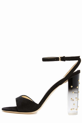 Harper Suede Studded Lucite Heel