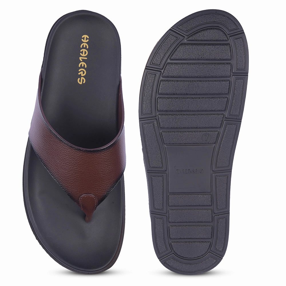 Healers Casual Brown Slipper For Men MSL-3 By Liberty