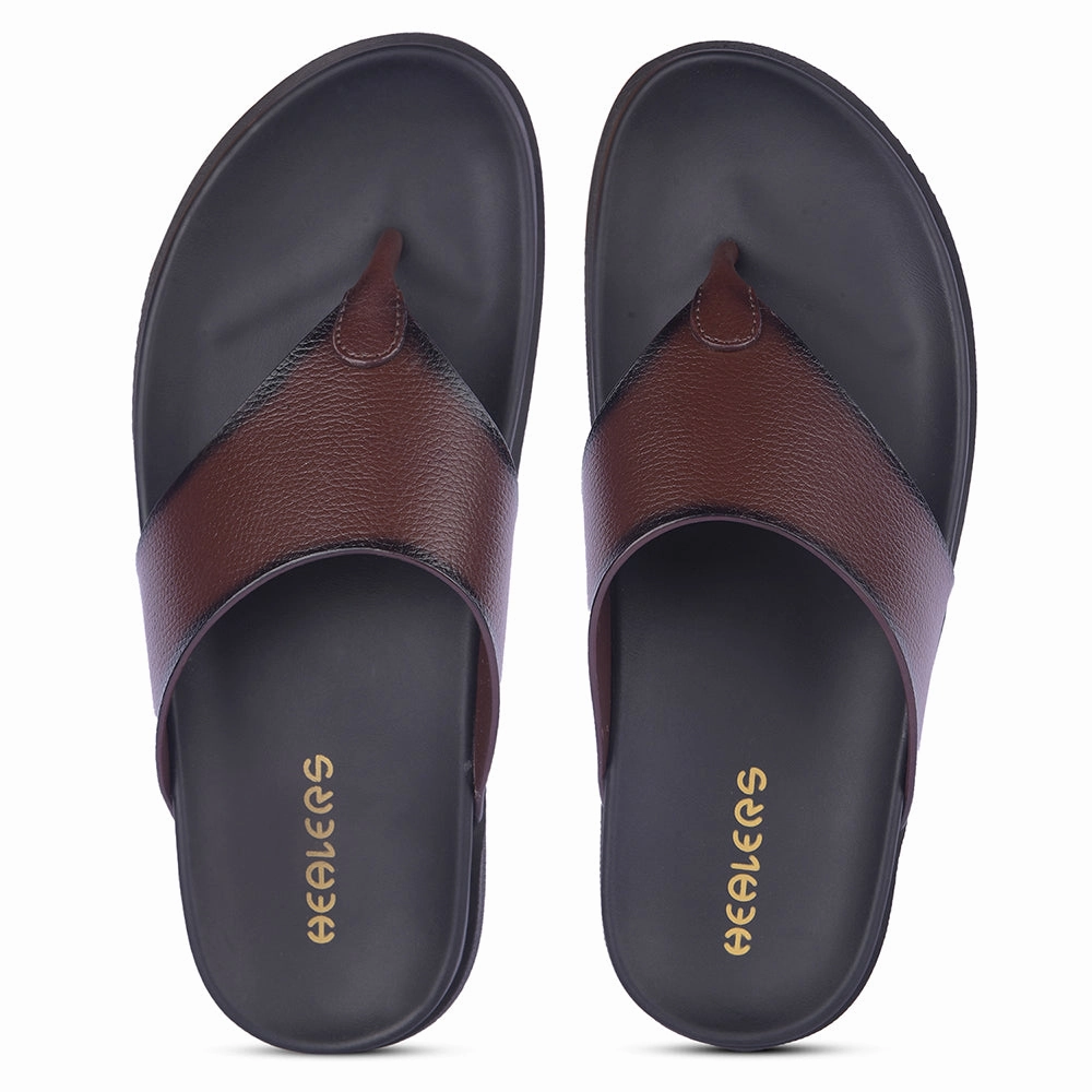Healers Casual Brown Slipper For Men MSL-3 By Liberty