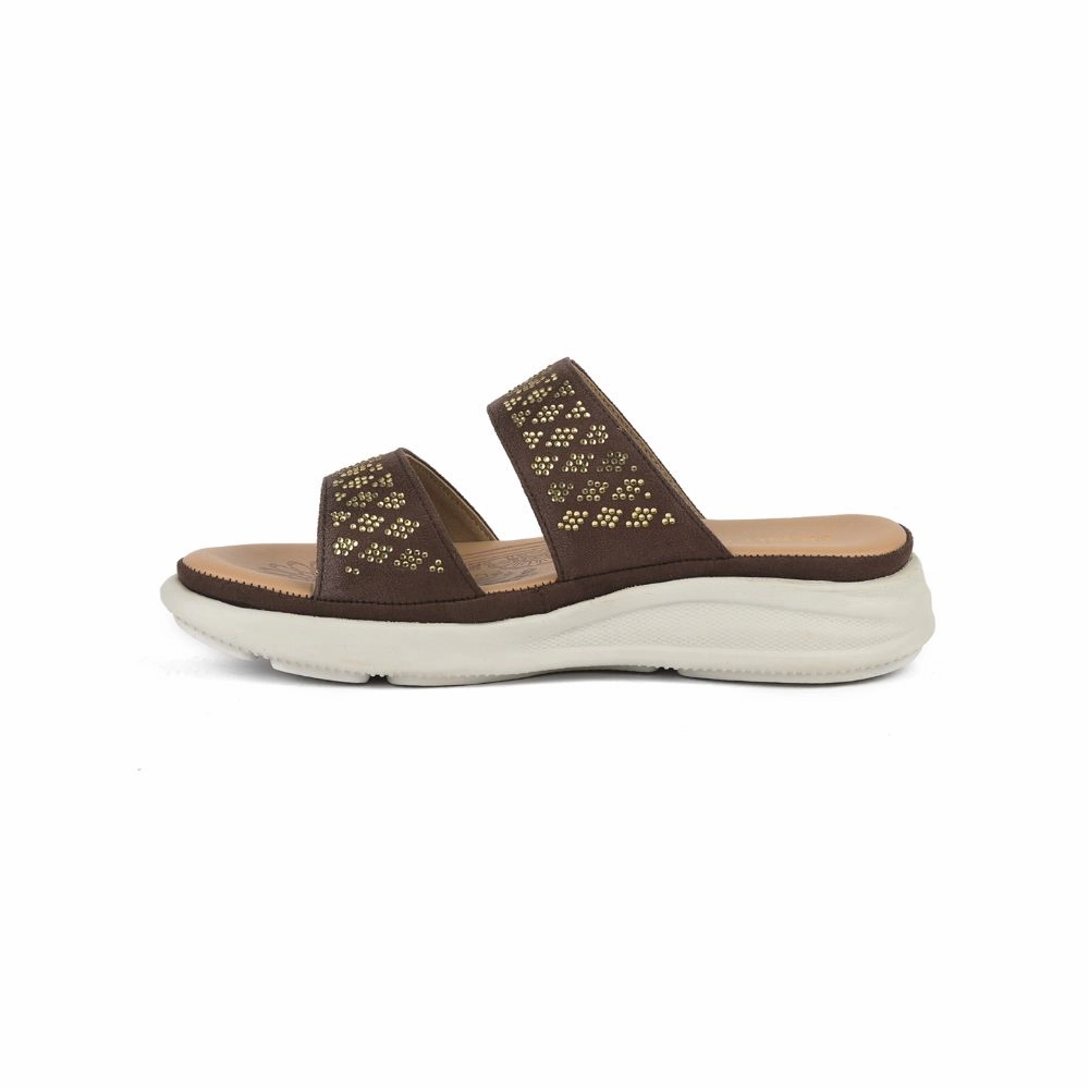 Healers Casual Brown Slippers For Women SMT-2 By Liberty