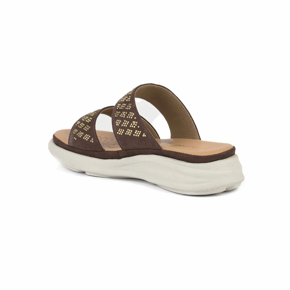 Healers Casual Brown Slippers For Women SMT-2 By Liberty