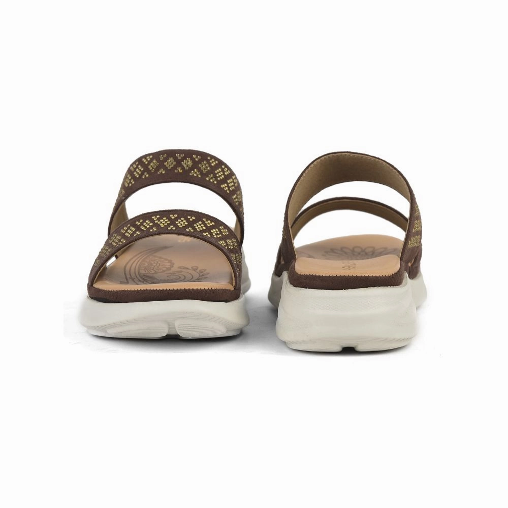 Healers Casual Brown Slippers For Women SMT-2 By Liberty