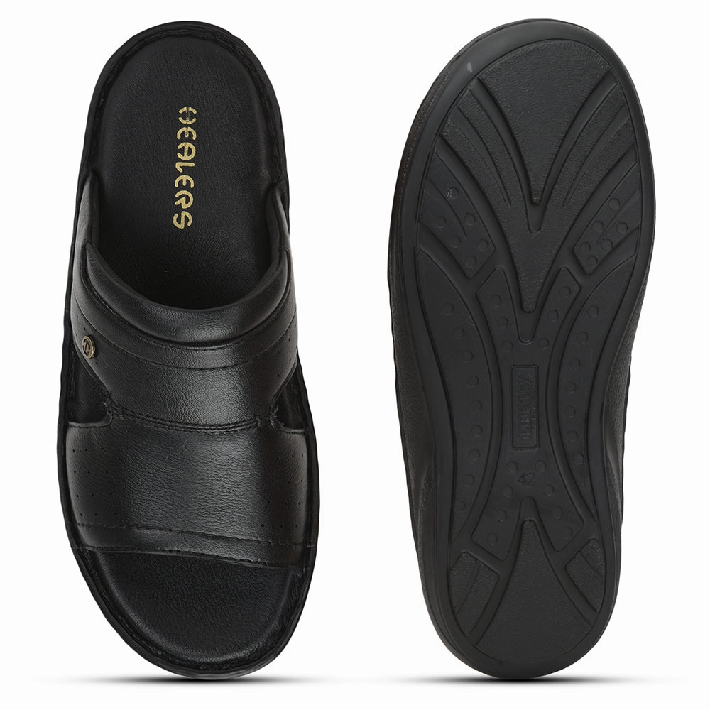 Healers Casual Slippers For Men (Black) ER-53 By Liberty