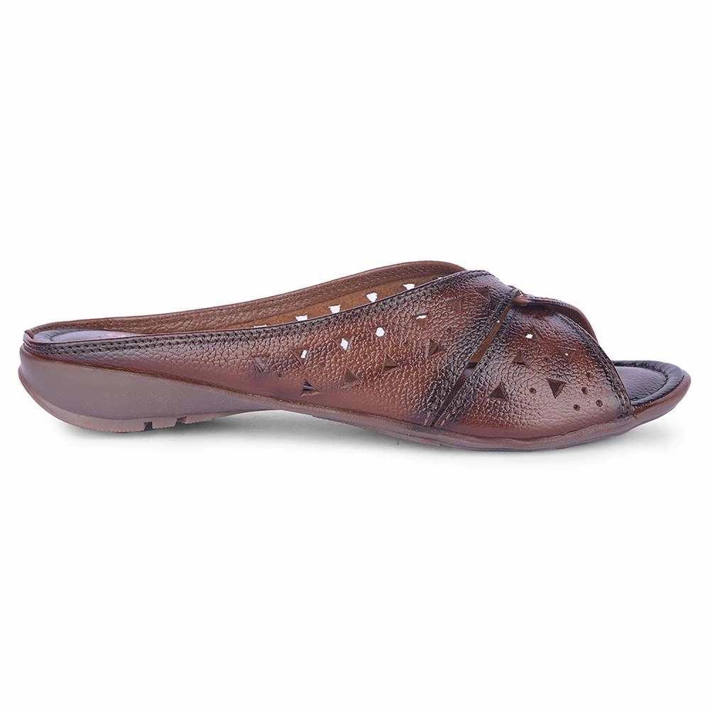 Healers Casual Tan Slippers For Women TLO-62 By Liberty