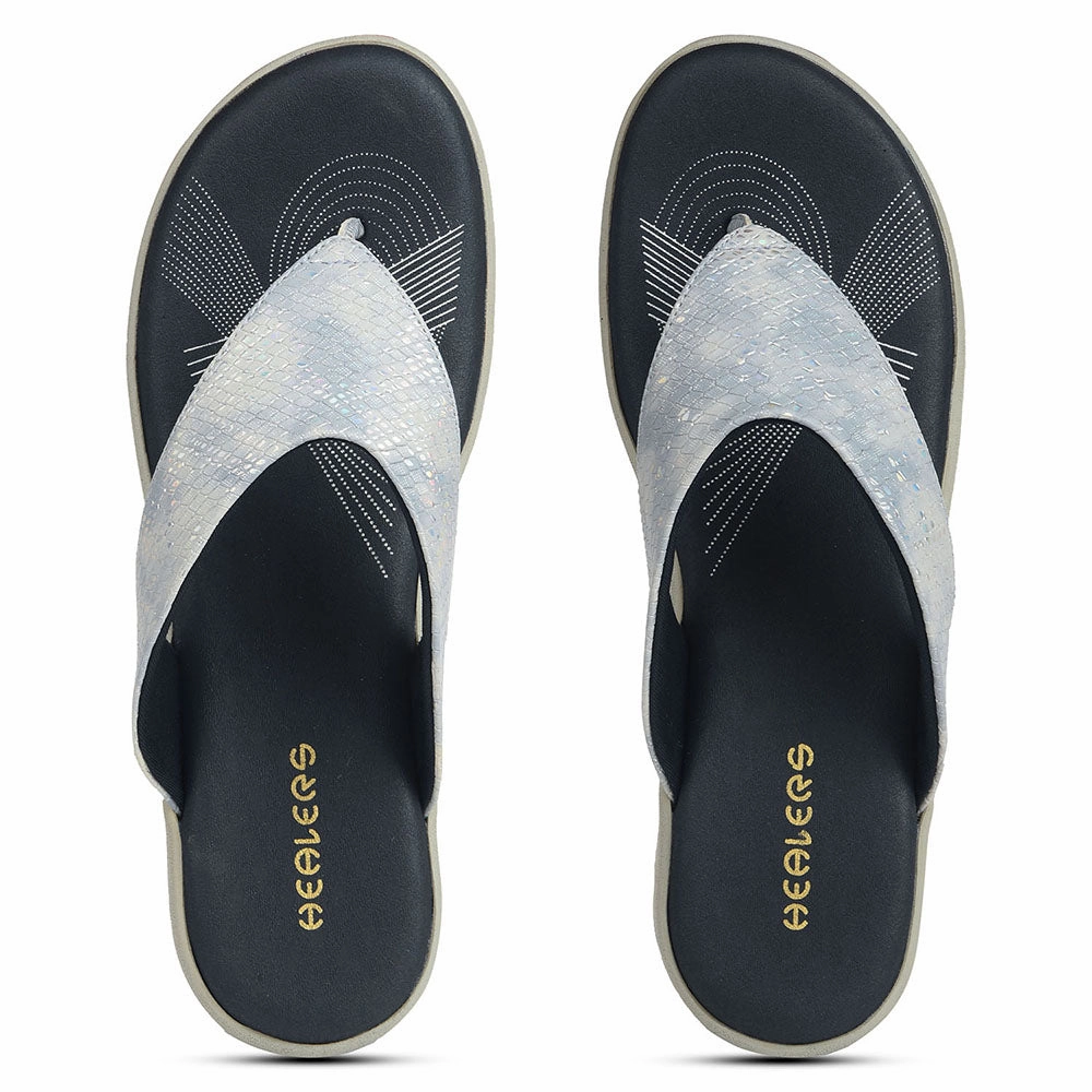 Healers Silver Casual Slipper For Women JJL-12 By Liberty