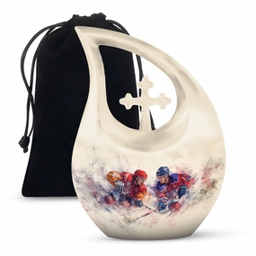 Ice Hockey Urn: Keepsake Urn For Human Ashes