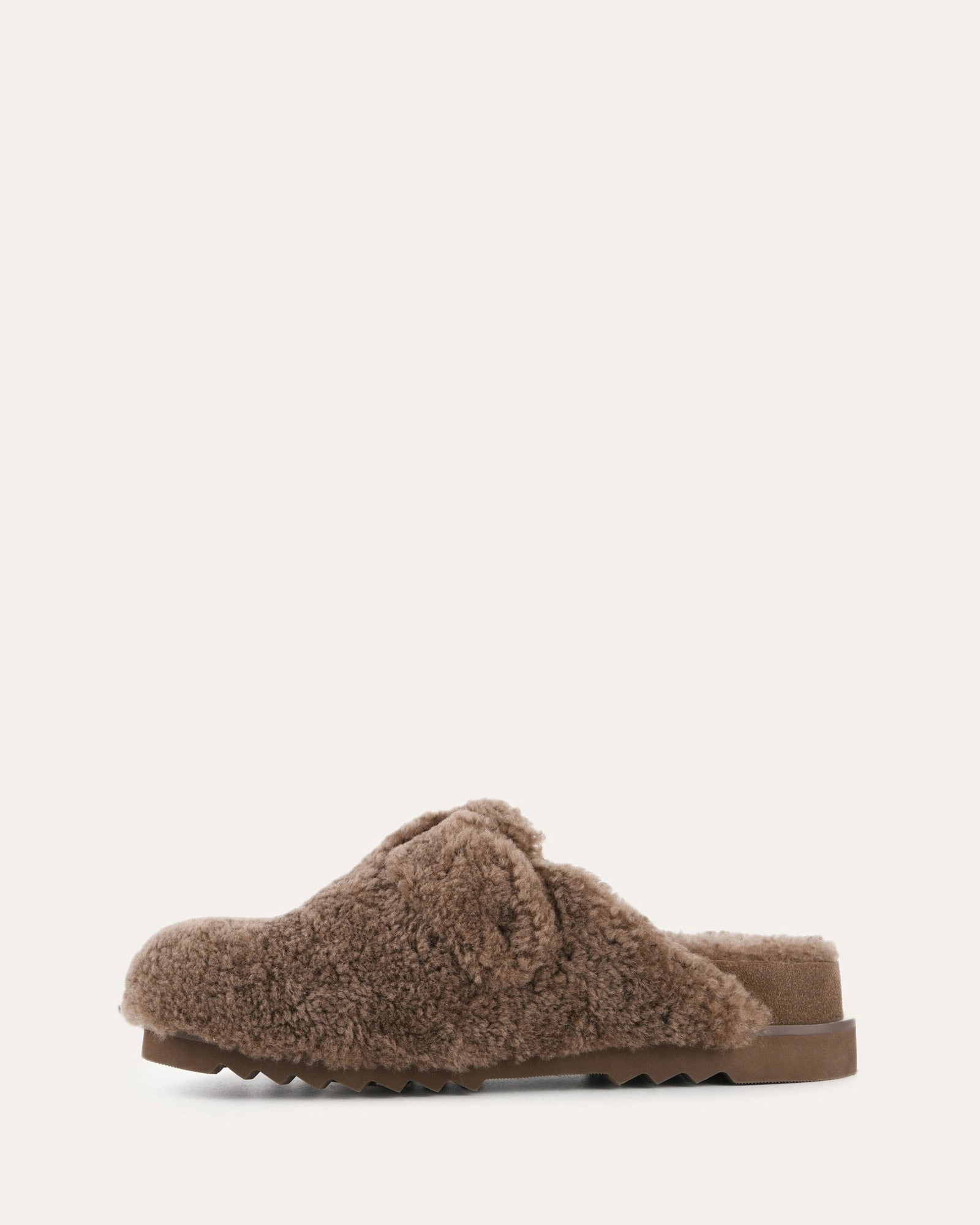 JUNIE CASUAL FLATS TAUPE SHEARLING