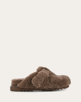 JUNIE CASUAL FLATS TAUPE SHEARLING