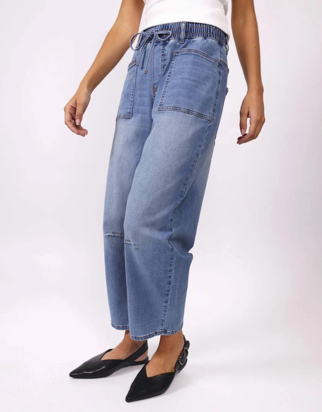 Leo Barrel Jeans - Blue Denim