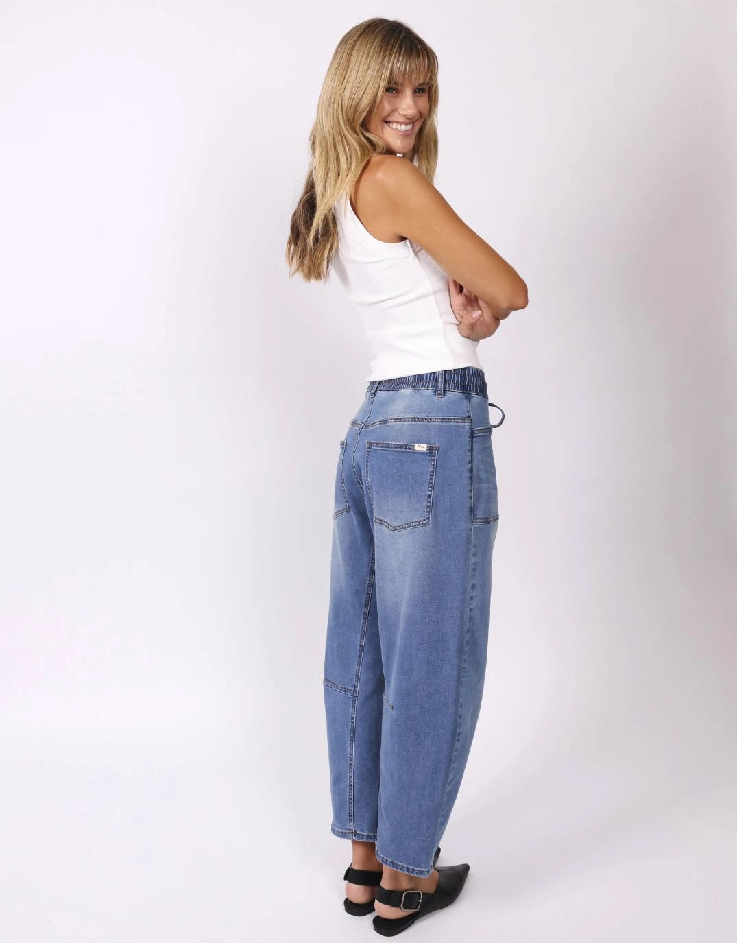 Leo Barrel Jeans - Blue Denim
