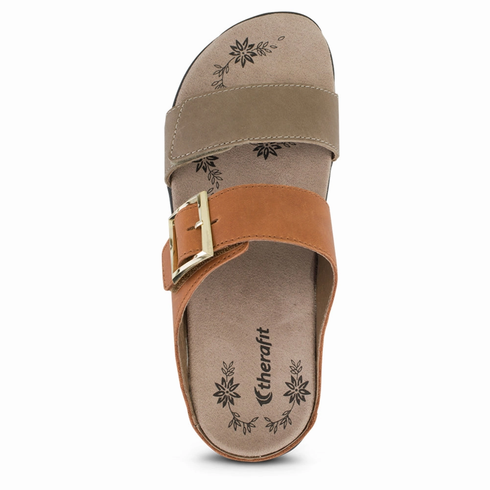 Mandy Women’s Color Block Leather Sandal