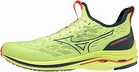 Mizuno Herren Wave Rider Neo 2 Laufschuhe. Neolime Orion Blue Neonflamme. 42 EU
