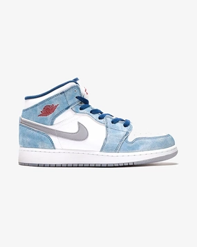 NIKE AIR JORDAN1 MID GS FRENCH BLUE FIRE RED
