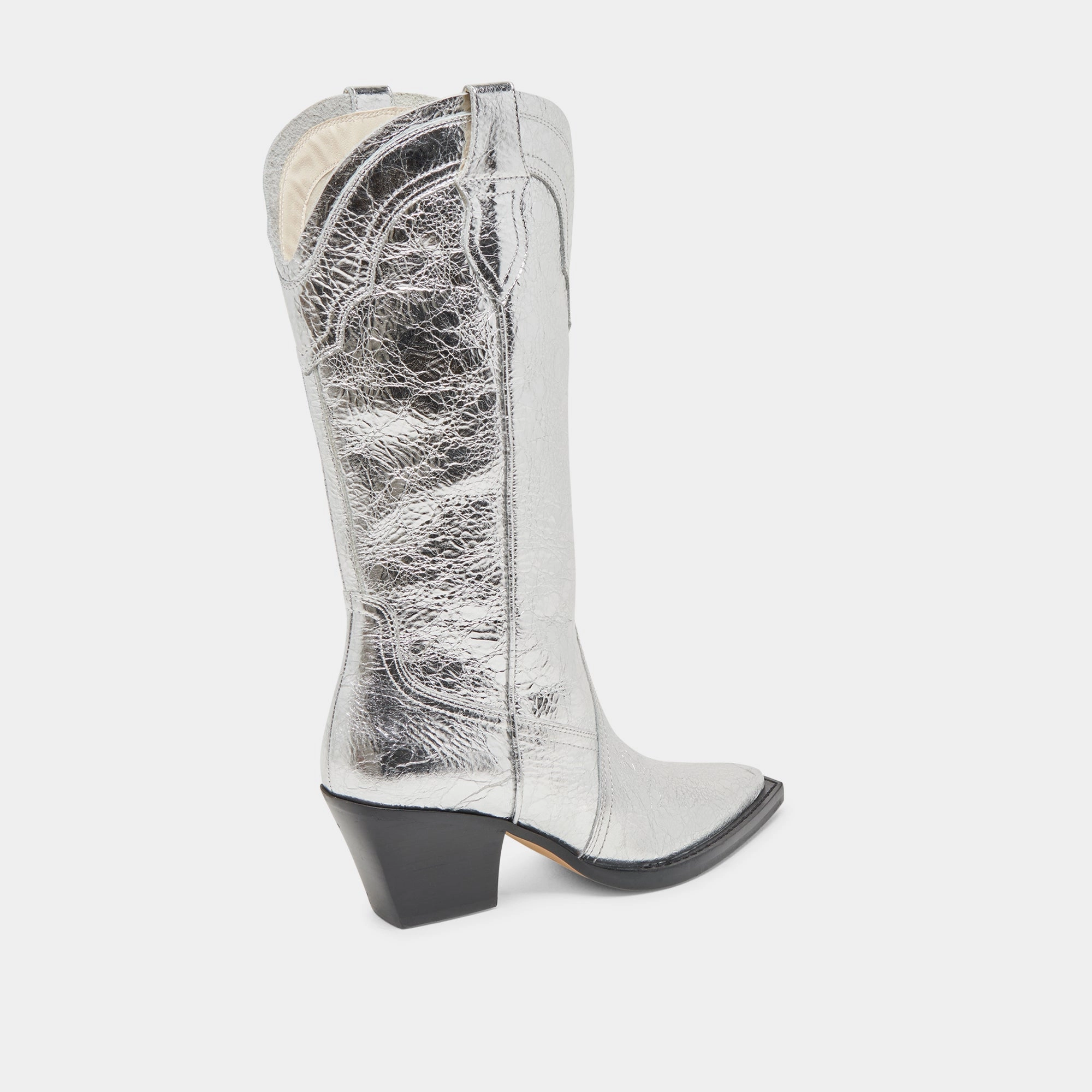 RASIMA BOOTS SILVER DISTRESSED LEATHER