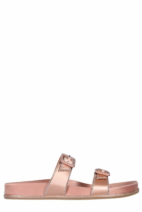 René Caovilla Embellished Double Strap Slides