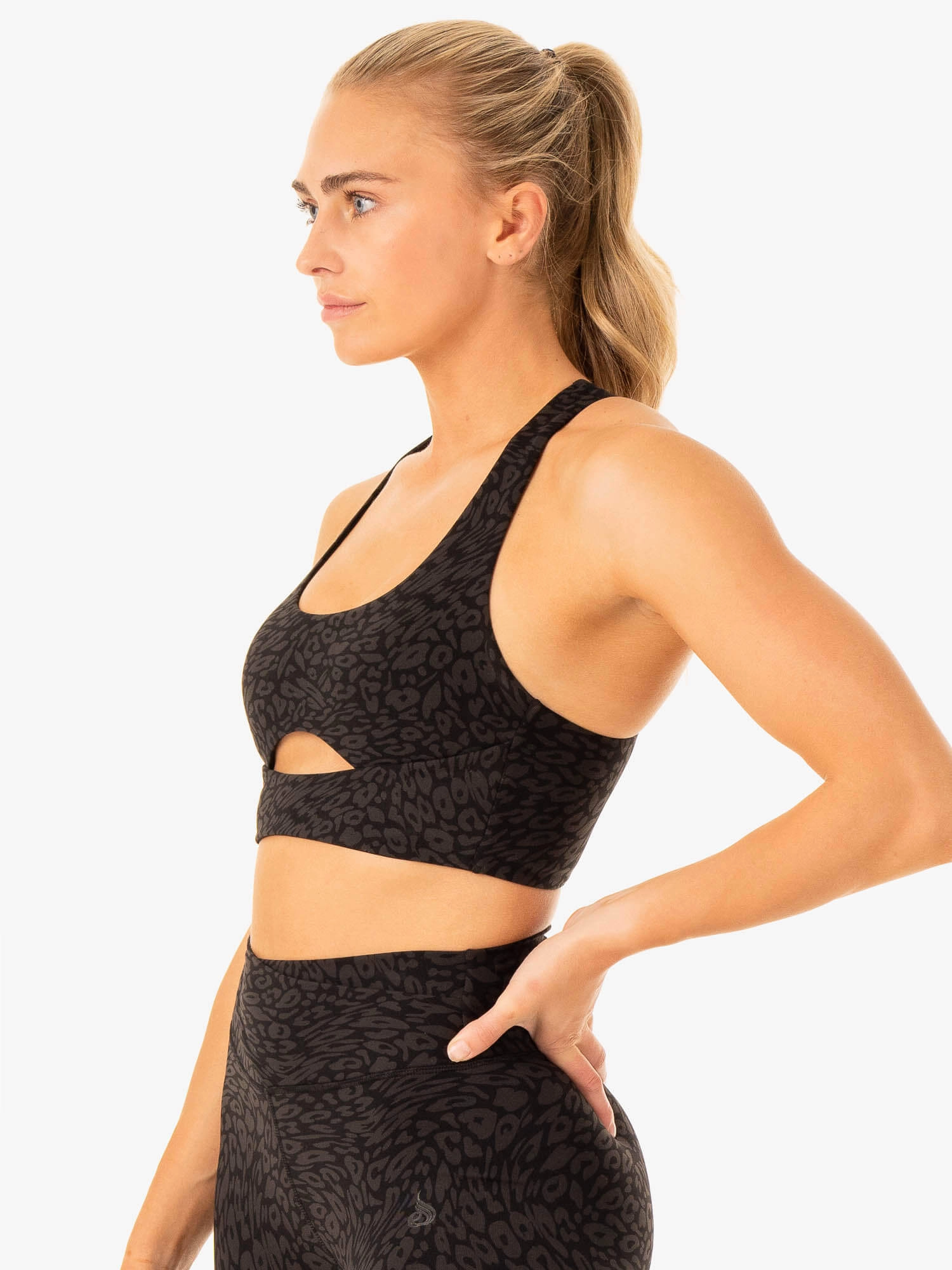 Rotation Sports Bra - Black Leopard