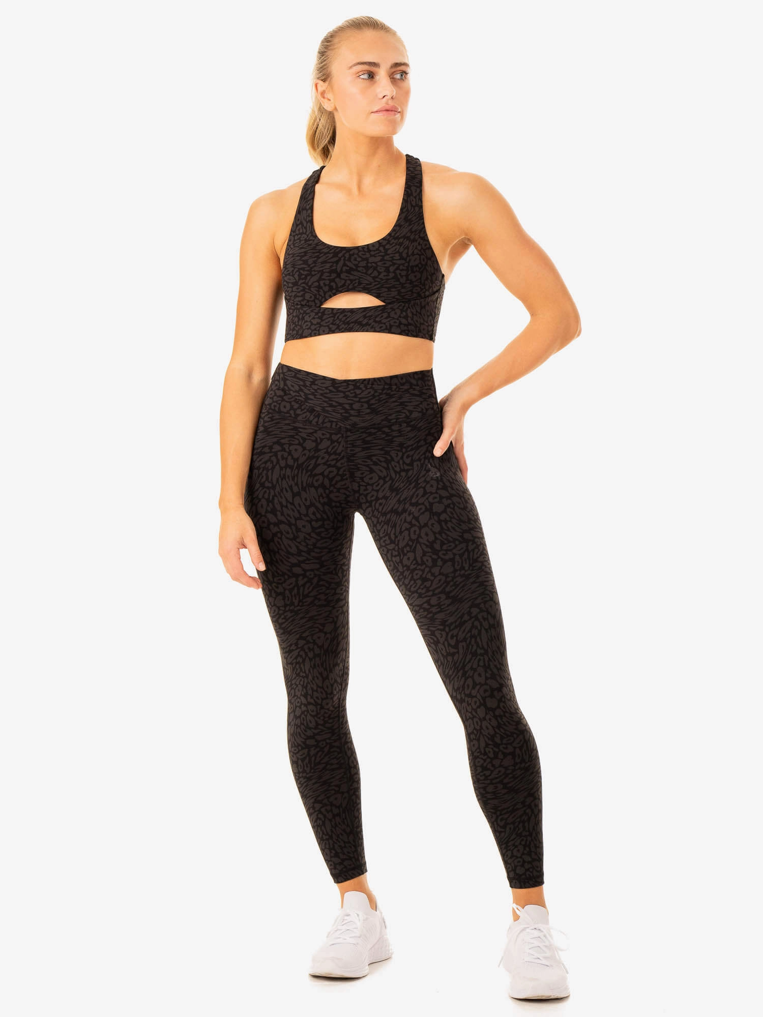 Rotation Sports Bra - Black Leopard