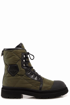 Salvatore Ferragamo Quilted Combat Boots