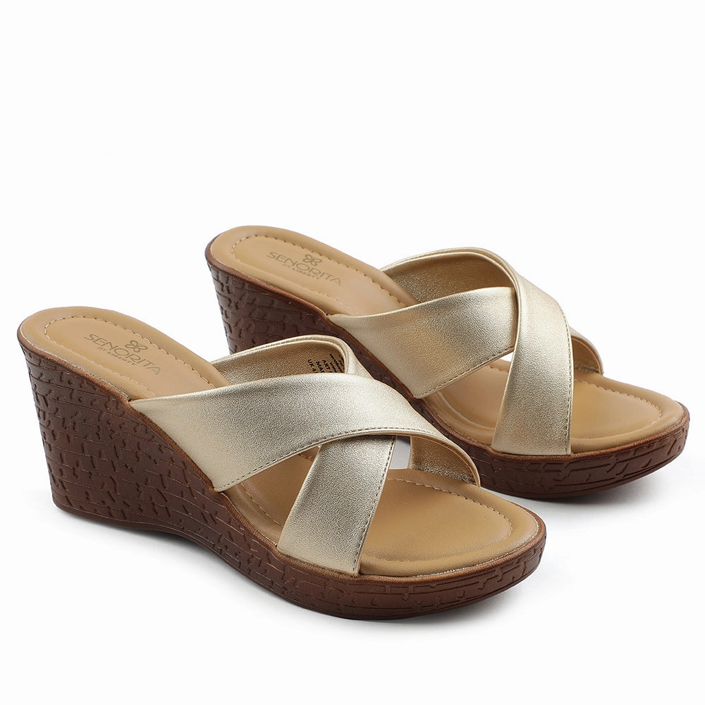 Senorita Beige Casual Wedge Heel Sandal For Women LDF-25 By Liberty