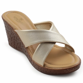 Senorita Beige Casual Wedge Heel Sandal For Women LDF-25 By Liberty