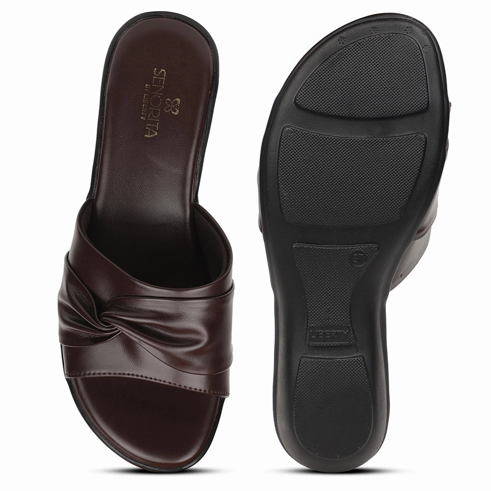 Senorita Brown Casual Wedge Heel Sandal For Women JFL-37 By Liberty