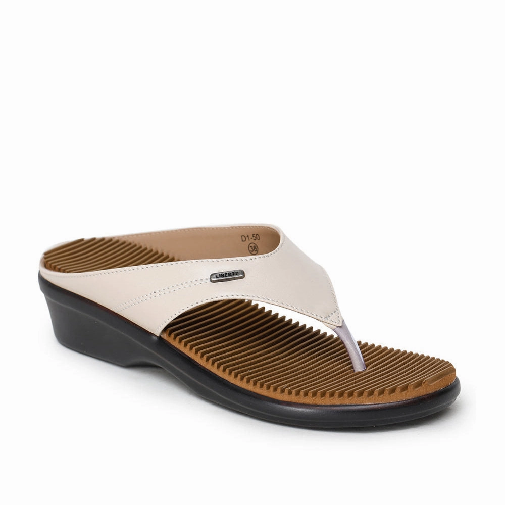 Senorita Casual (Beige) Slipper For Women D1-50 By Liberty