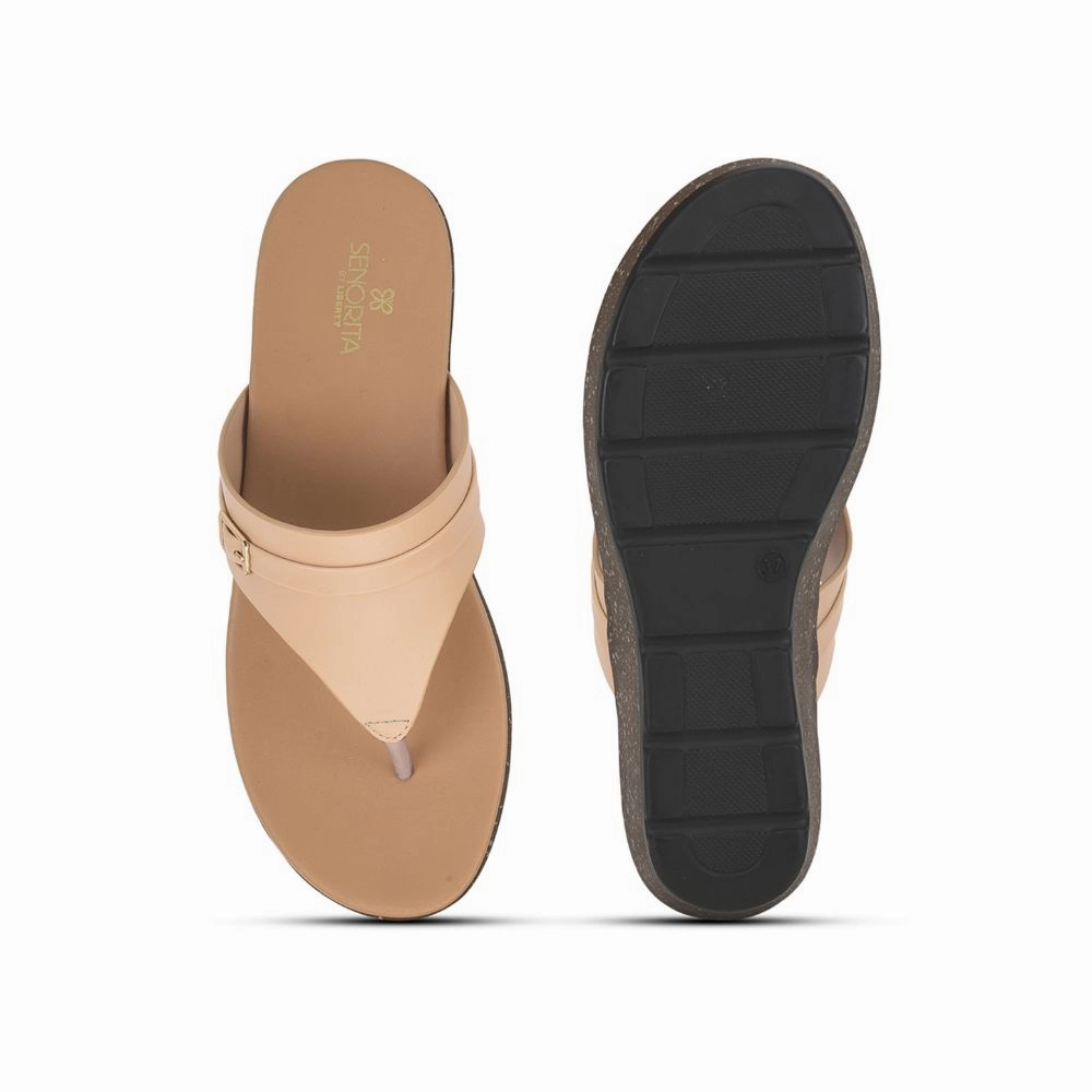 Senorita Casual Slipper For Ladies (Cream) DZL-861 By Liberty