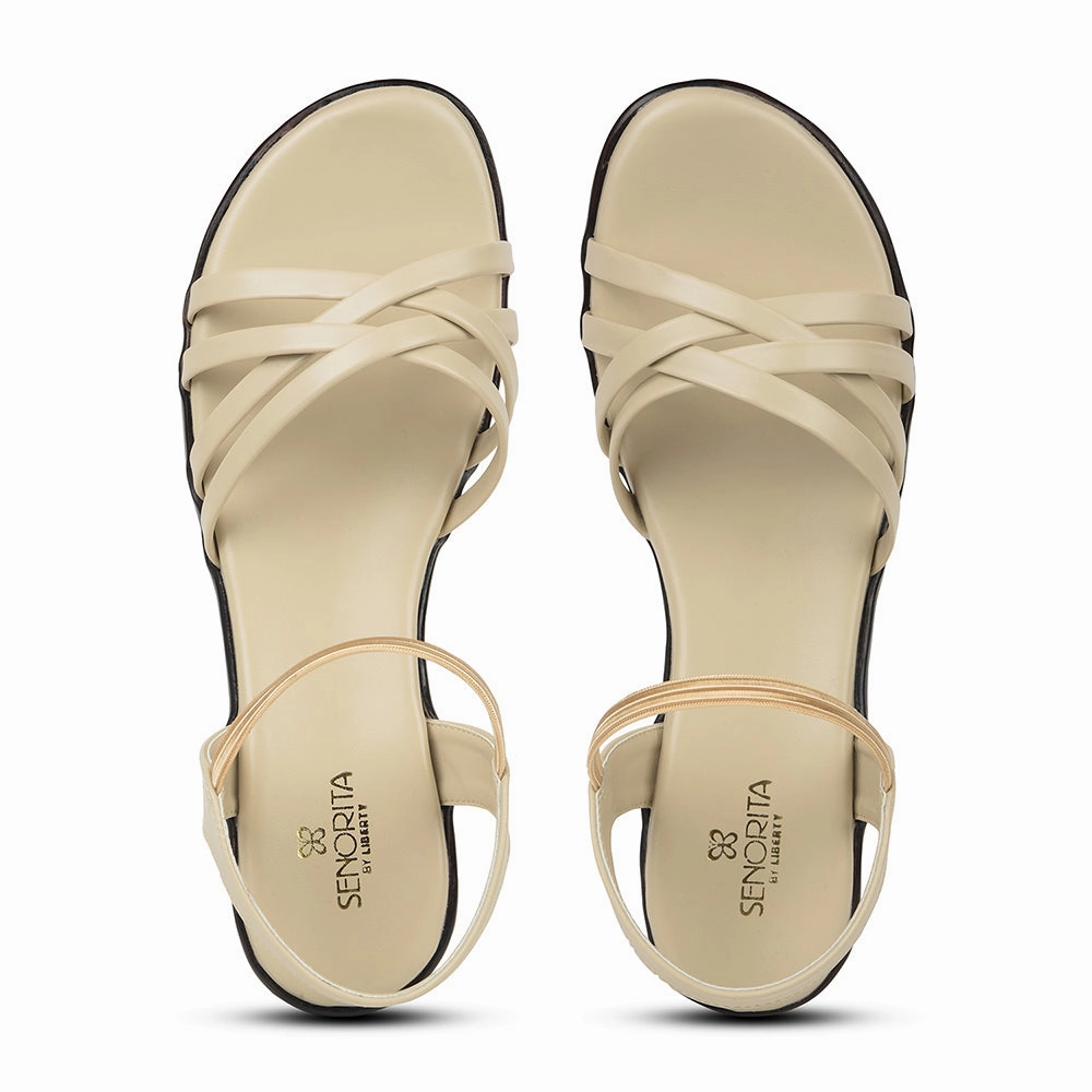 Senorita Cream Casual Sandal For Women JFL-39 By Liberty