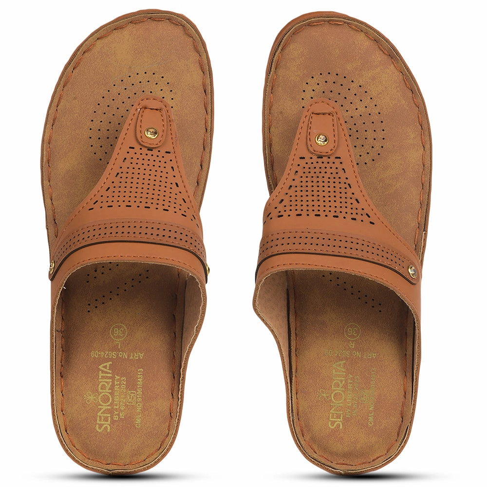 Senorita Tan Casual Slipper For Women S624-09 By Liberty